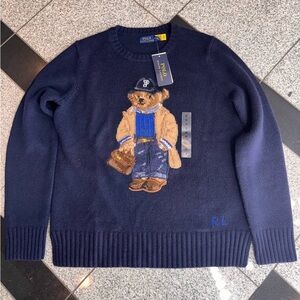 Polo Ralph Lauren Women's Navy Wool Blend Sweater